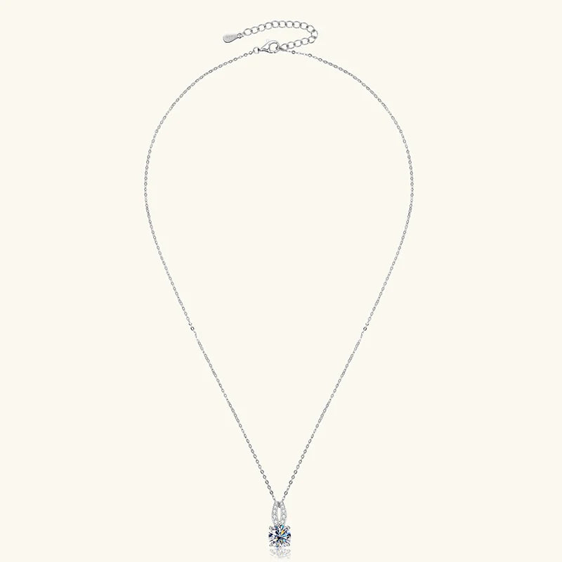 Anziw New 2.5CT D Moissanite Pendant Necklace for Women 8x8mm Cushion Cut-losil