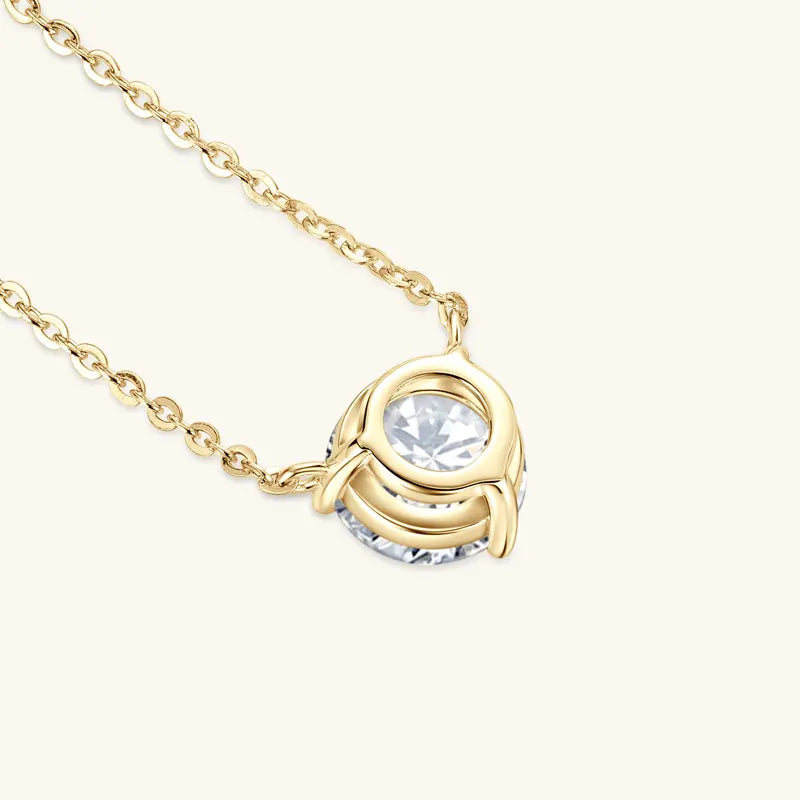 Anziw 925 Silver 1CT 1.5CT 2.0CT D Moissanite Pendant Necklace for Women-losil