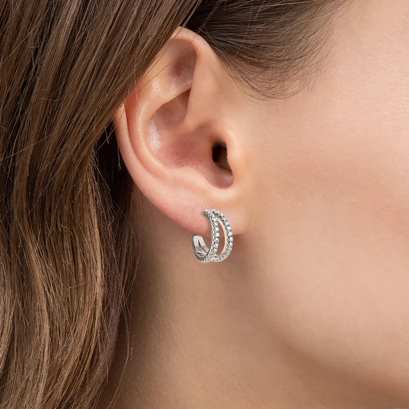 Original D0.50CT Moissanite Drop Piercing Earrings 925 Sterling Silver for Women Split-losil