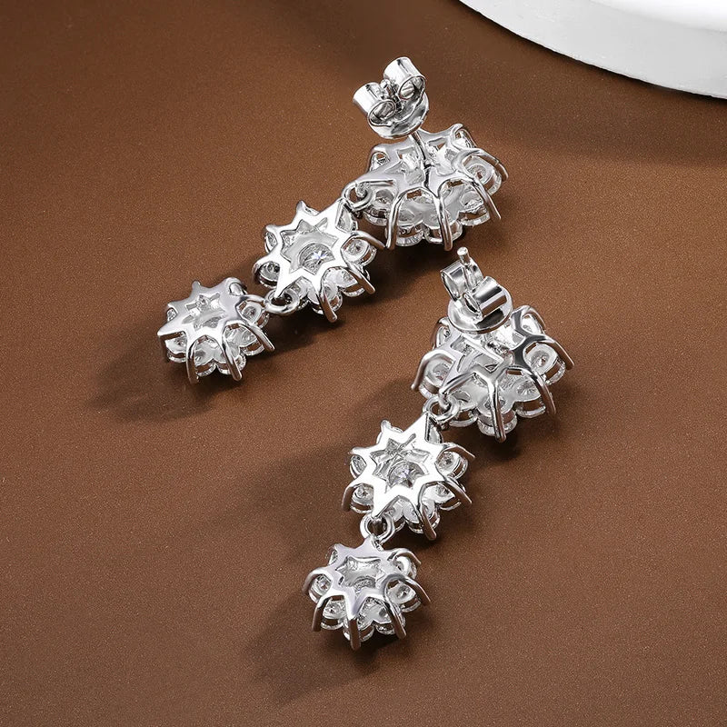 OEVAS 5.88cttw Full Moissanite Stud Earrings For Women 100% S925 Sterling Silver-losil