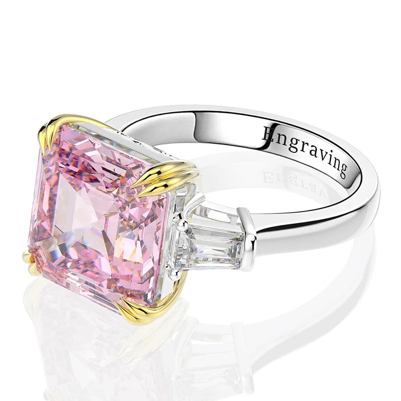 OEVAS 100% 925 Sterling Silver High Carbon Citrine Diamond Gemstone Wedding Engagement-losil