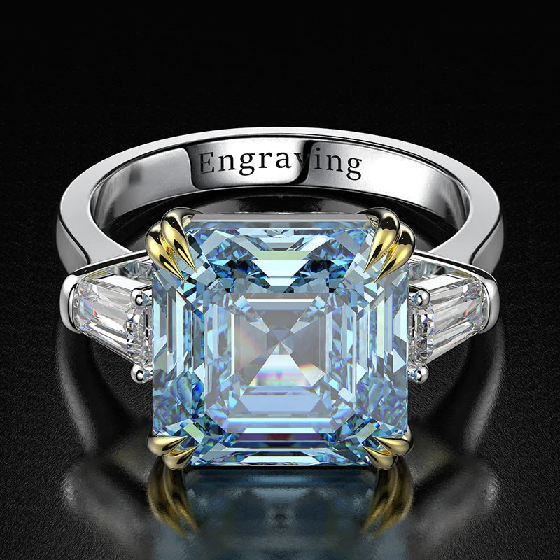 OEVAS 100% 925 Sterling Silver High Carbon Citrine Diamond Gemstone Wedding Engagement-losil