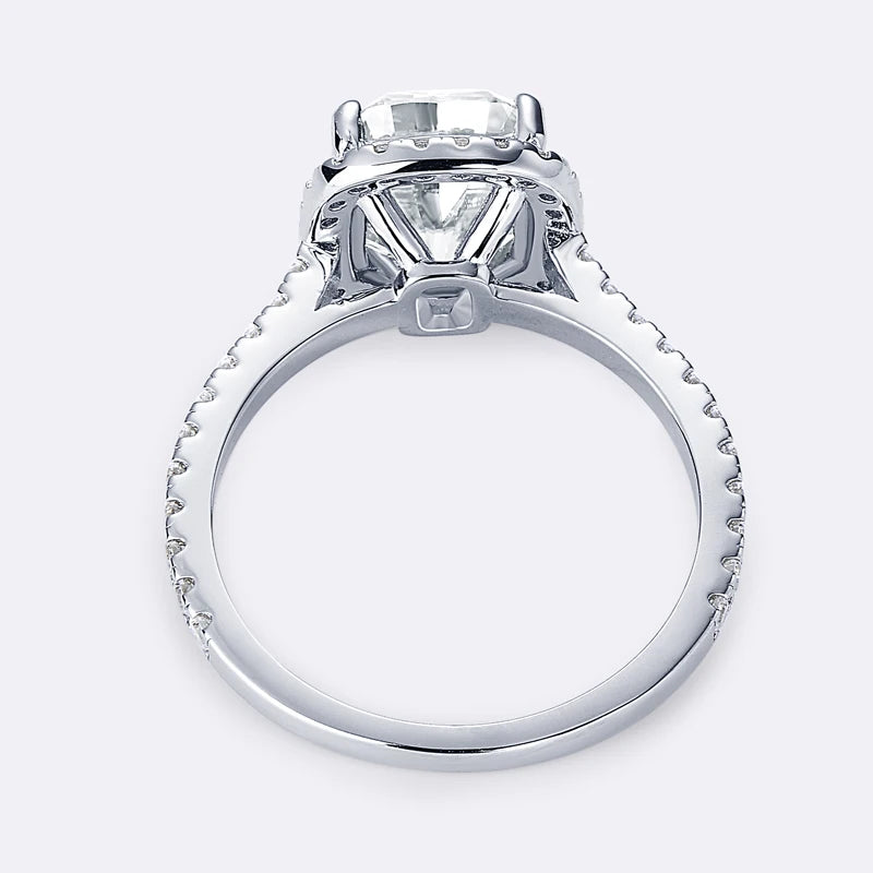 Anziw Original 4.0 Carat Cushion Cut Moissanite Wedding Ring 925 Sterling Sliver-losil
