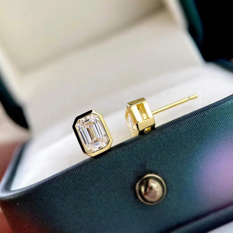 Huitan Versatile Trendy Ear Stud Lady Daily Wearable Earrings Accessories with Dazzling-losil