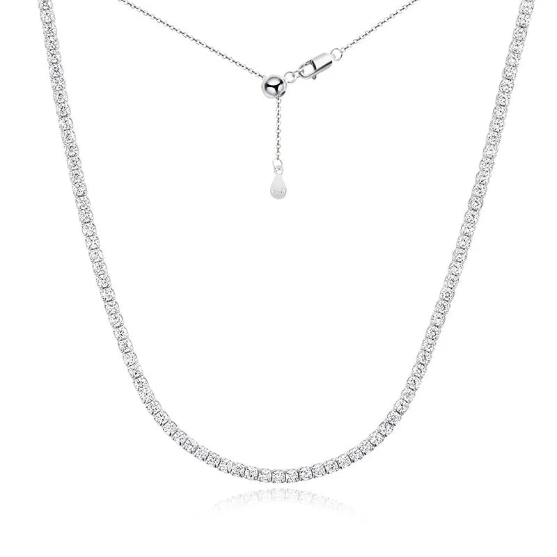 OEVAS 2mm D Color Full Moissanite Necklace for Wome S925 Sterling Silver-losil
