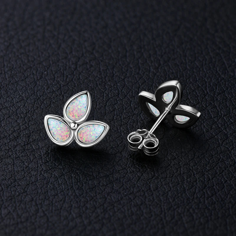 Fresh Opal Drop Stud Earrings for Women 925 Sterling Silver Curved Bar-losil