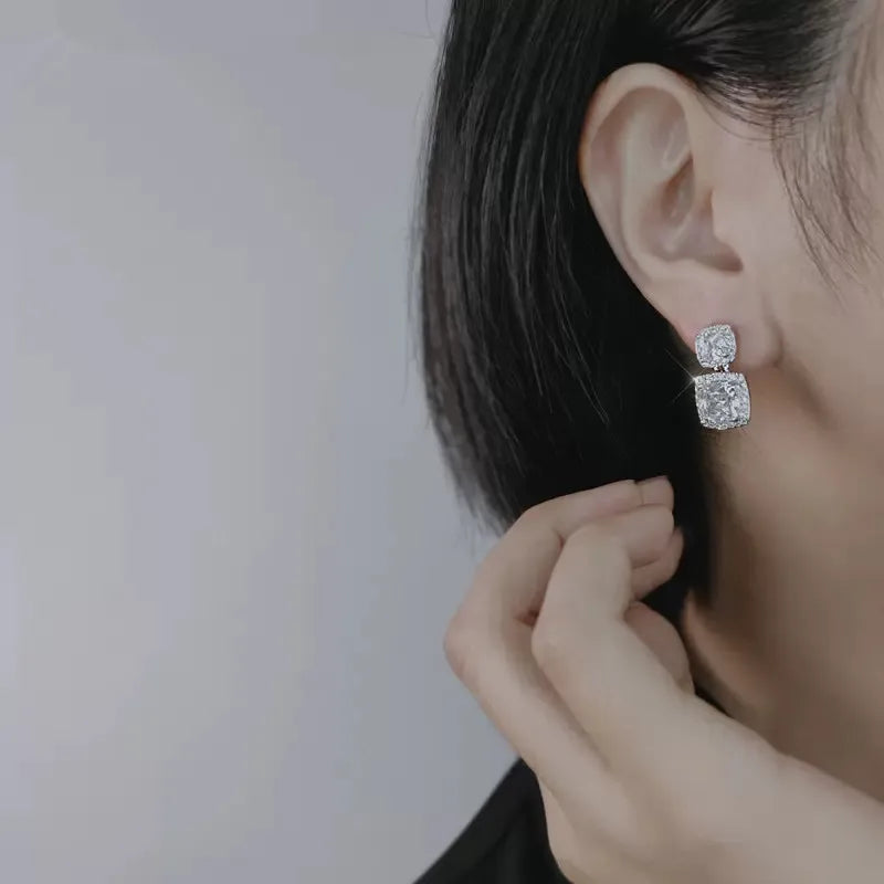 Huitan Daily Wear Dangle Earrings with Crystal CZ for Women Fashionable Ear-losil