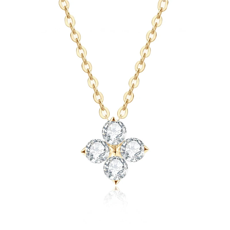 OEVAS 100% 925 Sterling Silver 0.4CT Moissanite Diamond Pendant Necklace For Women-losil