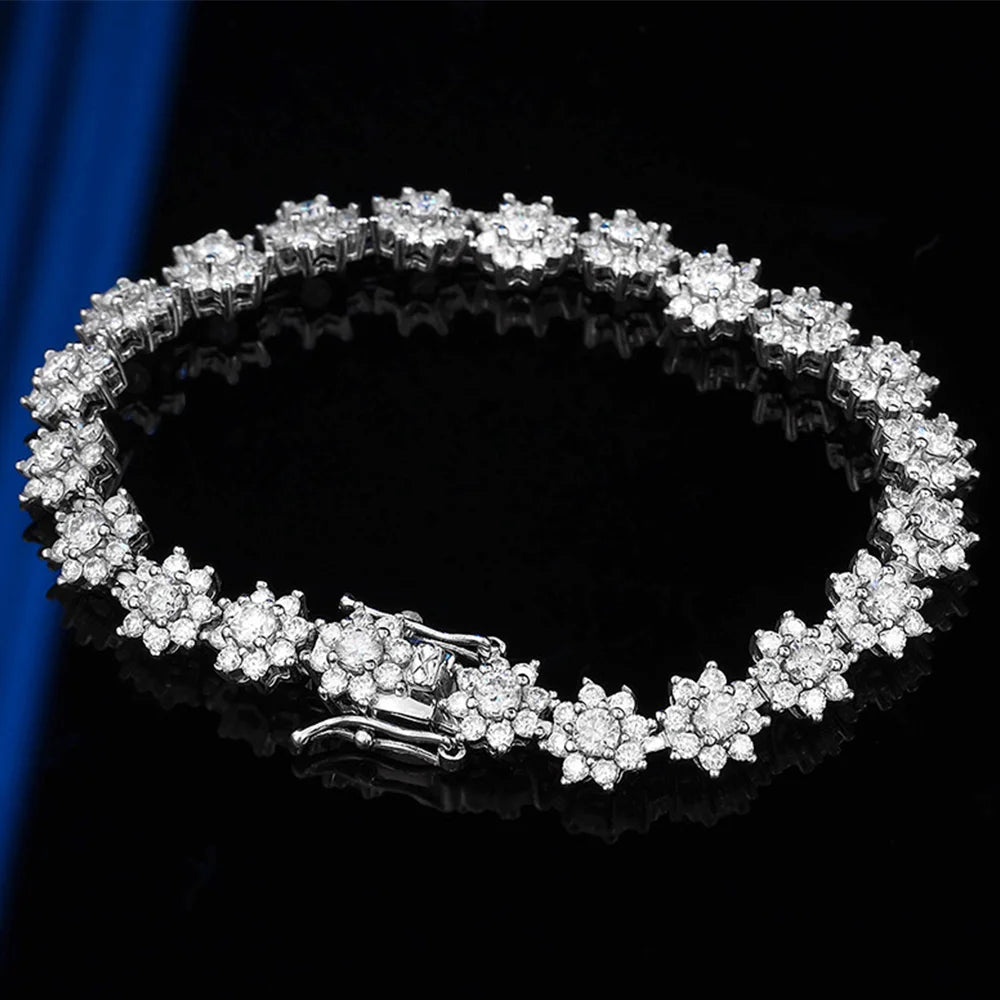 OEVAS Full Moissanite Tennis Bracelet For Woman S925 Silver Certified Lab Diamond-losil