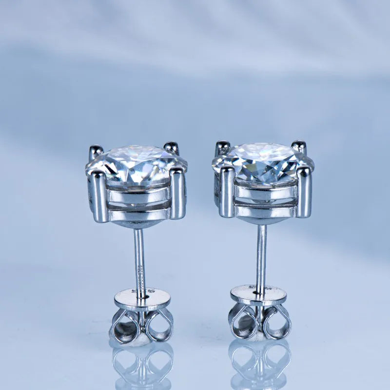 Anziw Sparking 3 Carat 6cctw Moissanite Stud Earrings for Women Men D-losil
