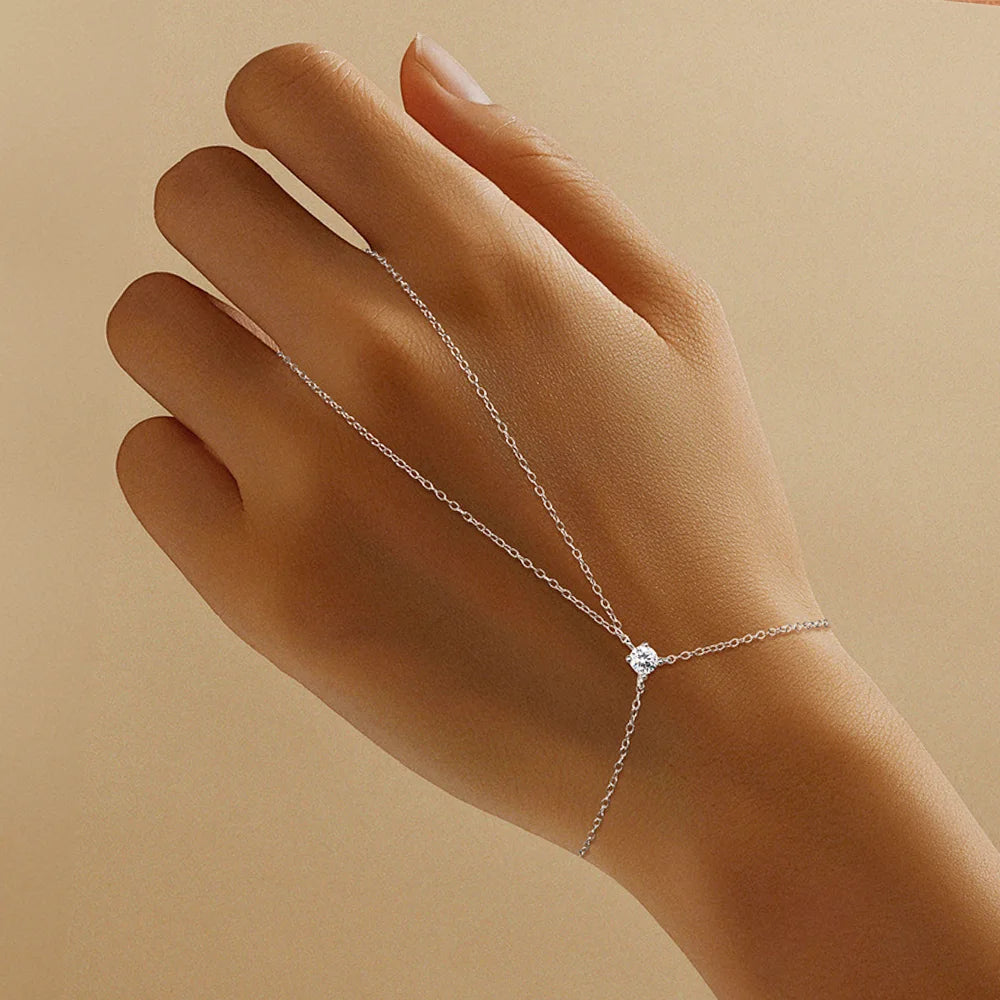 OEVAS 4mm Moissanite Ring Bracelet for Women S925 Sterling Silver D Color-losil