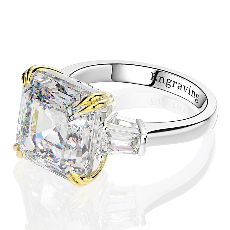 OEVAS 100% 925 Sterling Silver High Carbon Citrine Diamond Gemstone Wedding Engagement-losil