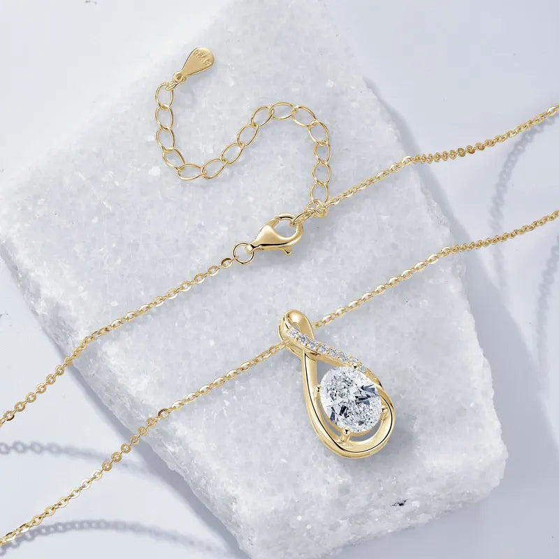 Oval Cut 3.0cttw D Moissanite Jewelry Set for Women 925 Silver 2ct-losil