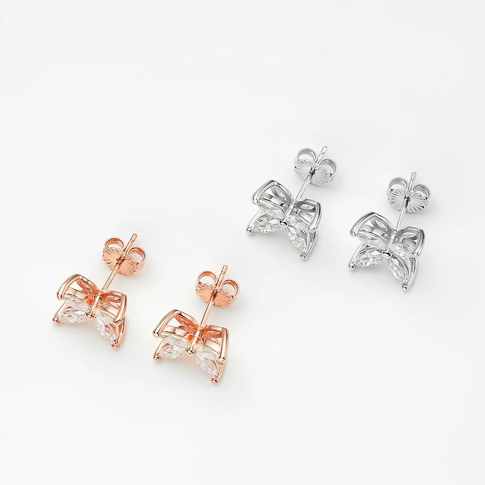 OEVAS 100% 925 Sterling Silver Moissanite Diamond Butterfly Pendant Necklace Earrings For-losil