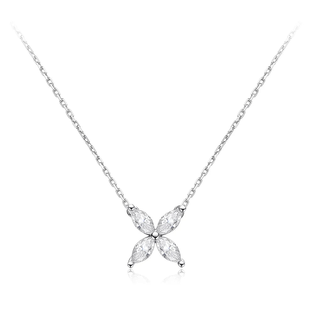 OEVAS 100% 925 Sterling Silver Moissanite Diamond Butterfly Pendant Necklace Earrings For-losil