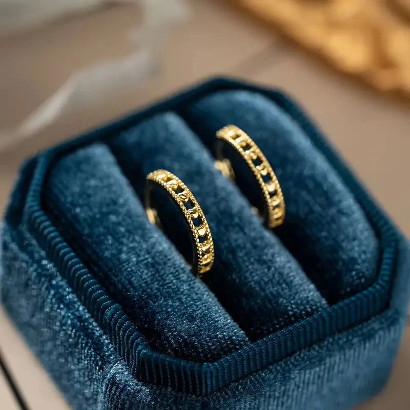 Huitan Opulent Dainty Hoop Earrings with Hollow Heart Design Graceful Elegant Jewelry-losil