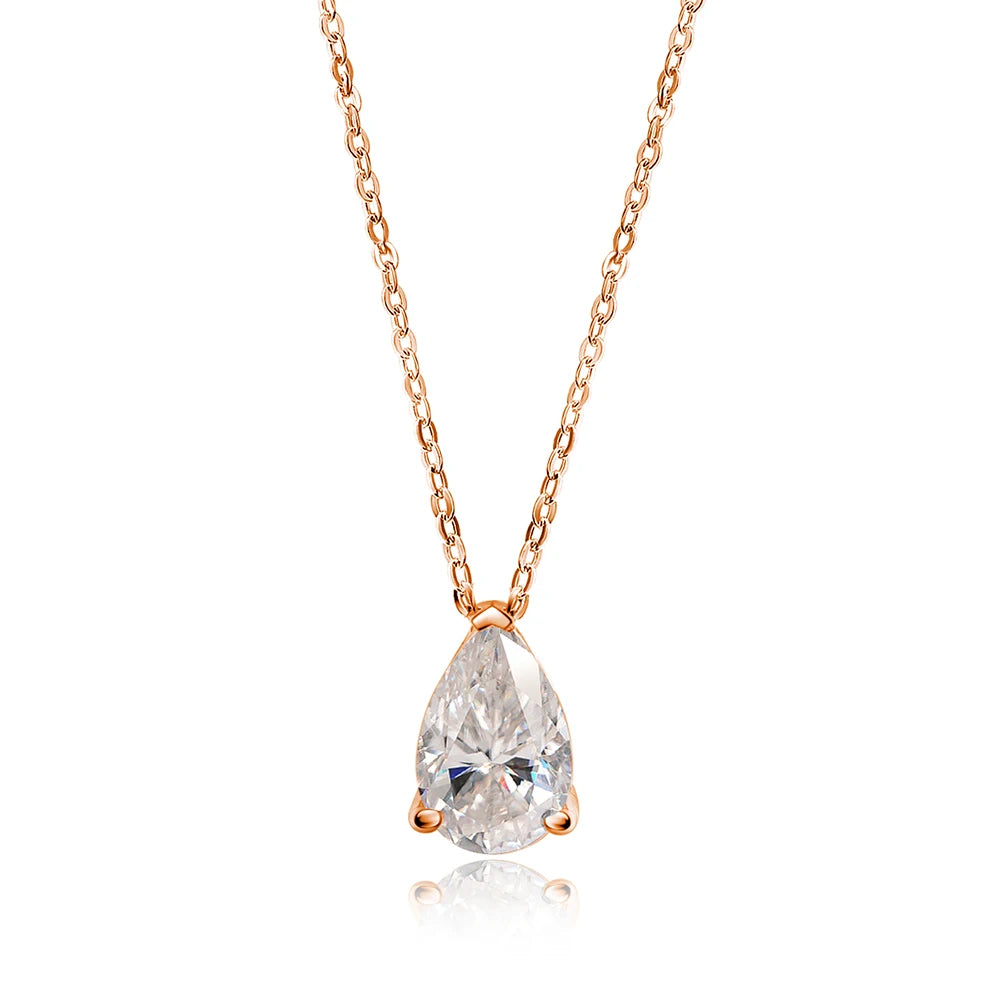 OEVAS 1-4CT Water Drop Moissanite Pendant Necklace Earrings Set for Women S925-losil