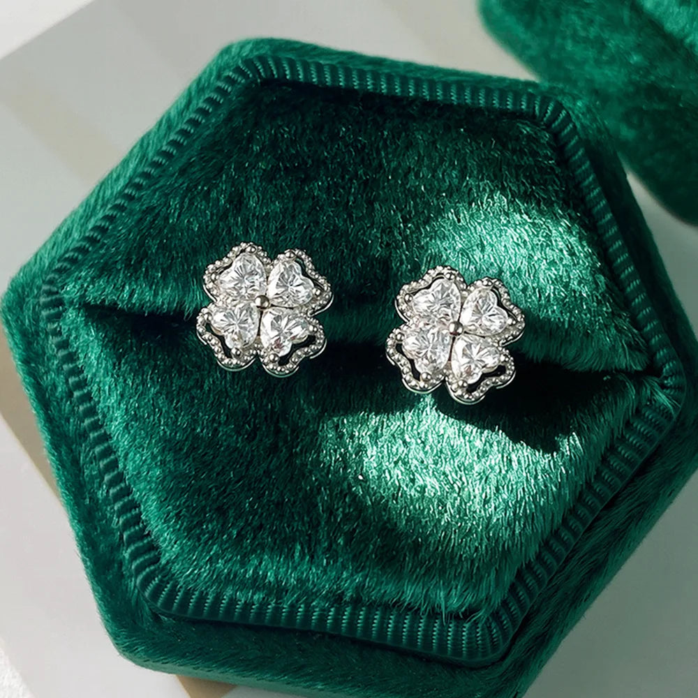 OEVAS 0.8cttw Heart Cut Full Moissanite Earrings For Women 925 Sterling Silver-losil