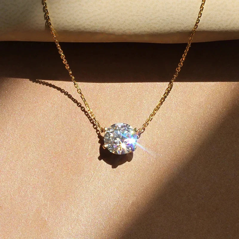 Huitan Trendy Sparkling Cubic Zirconia Necklace for Women Minimalist Gorgeous Simple Neck-losil