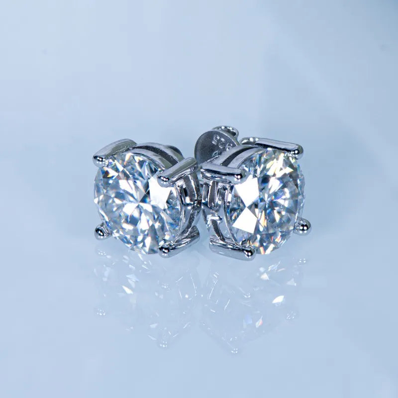 Anziw Sparking 3 Carat 6cctw Moissanite Stud Earrings for Women Men D-losil