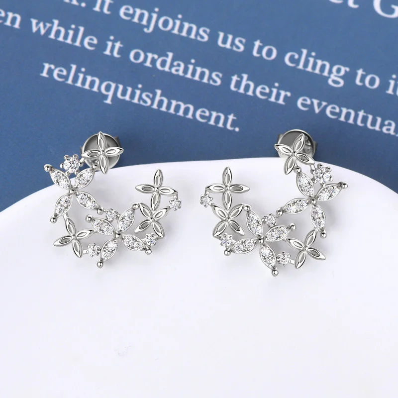 OEVAS 1.3MM 2MM Total 0.46CT Moissanite Uneven Stud Earrings 100% 925 Sterling-losil