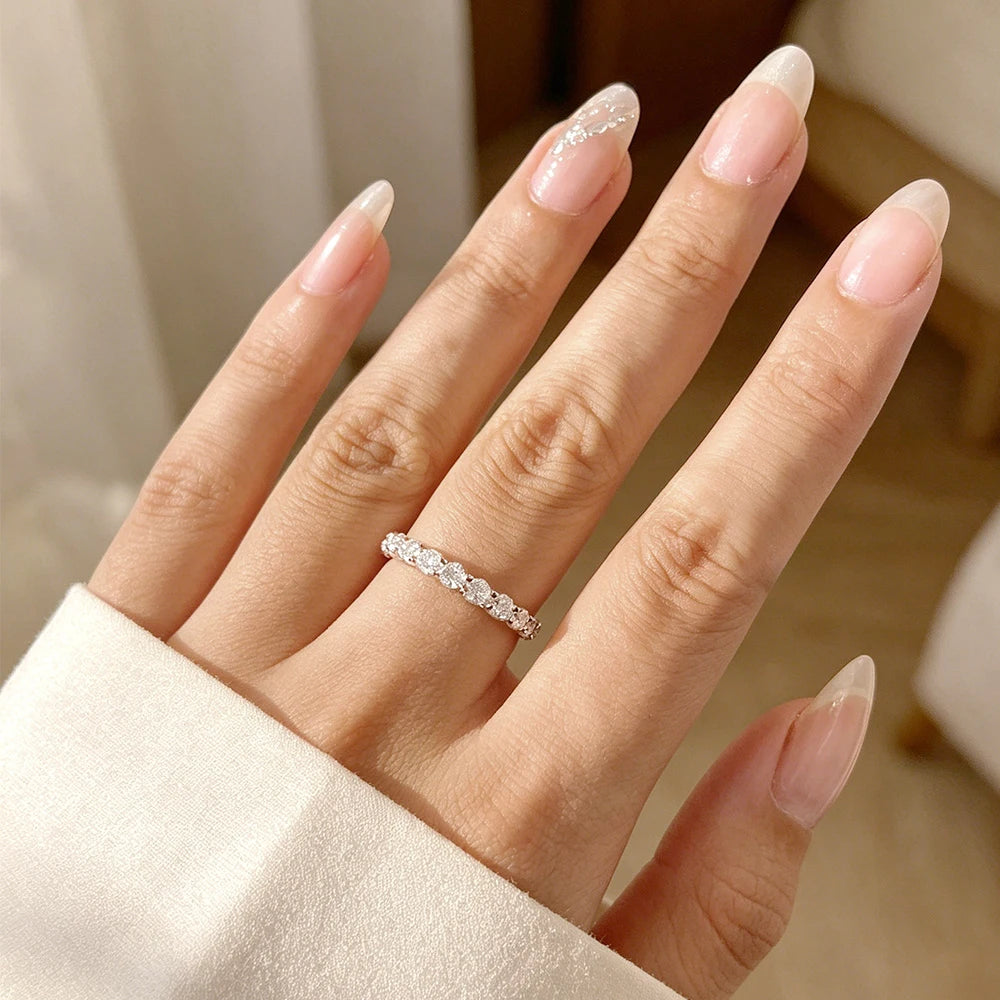 OEVAS 2.2 Carat 3MM Full Moissanite Ring For Women S925 Sterling Silver-losil
