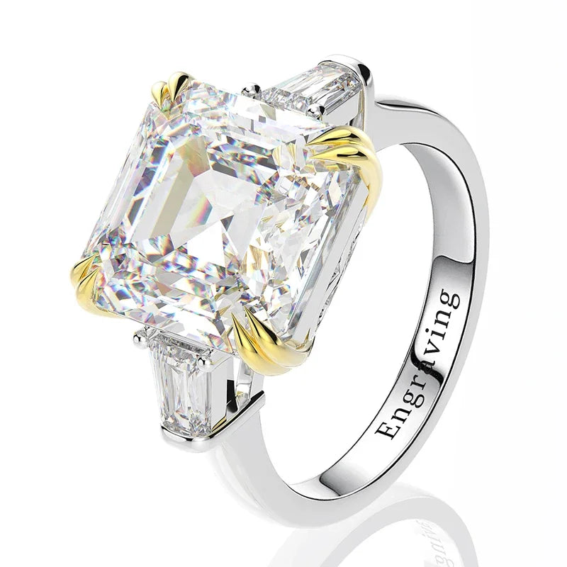 OEVAS 100% 925 Sterling Silver High Carbon Citrine Diamond Gemstone Wedding Engagement-losil