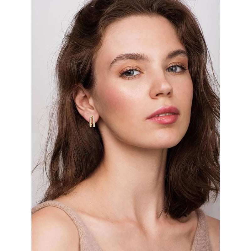 Original D0.50CT Moissanite Drop Piercing Earrings 925 Sterling Silver for Women Split-losil