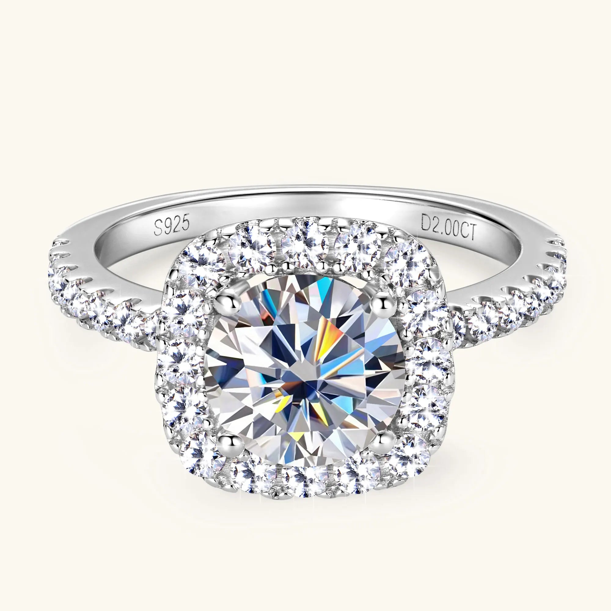 Anziw Classic 2CT 1CT GRA Certified Moissanite Wedding Engagemenr Rings for Women-losil