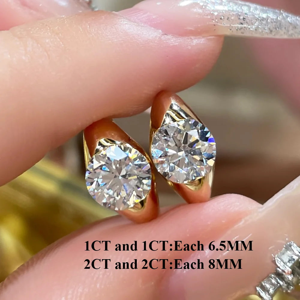 OEVAS 100% S925 Silver 1/2CT Moissanite Stud Earrings for Women D Color-losil