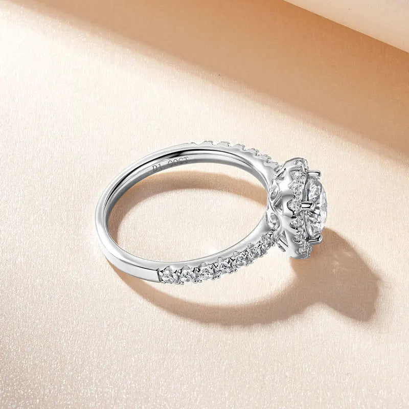 Anziw Classic 2CT 1CT GRA Certified Moissanite Wedding Engagemenr Rings for Women-losil
