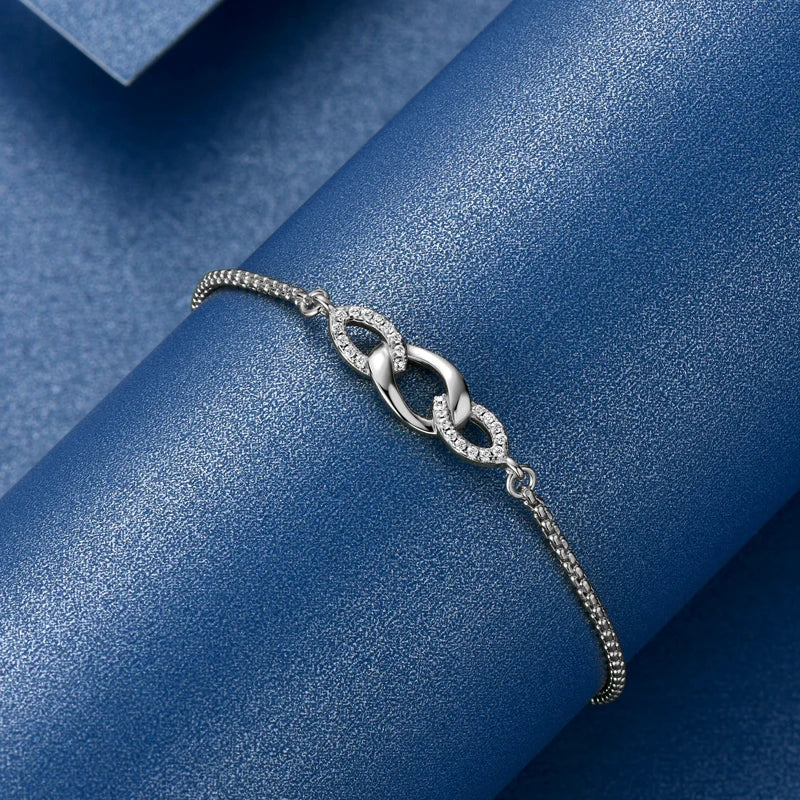 2024 Trendy Stretch Adjustable Moissanite Bracelet Real 925 Silver Plated Gold Bracelet-losil