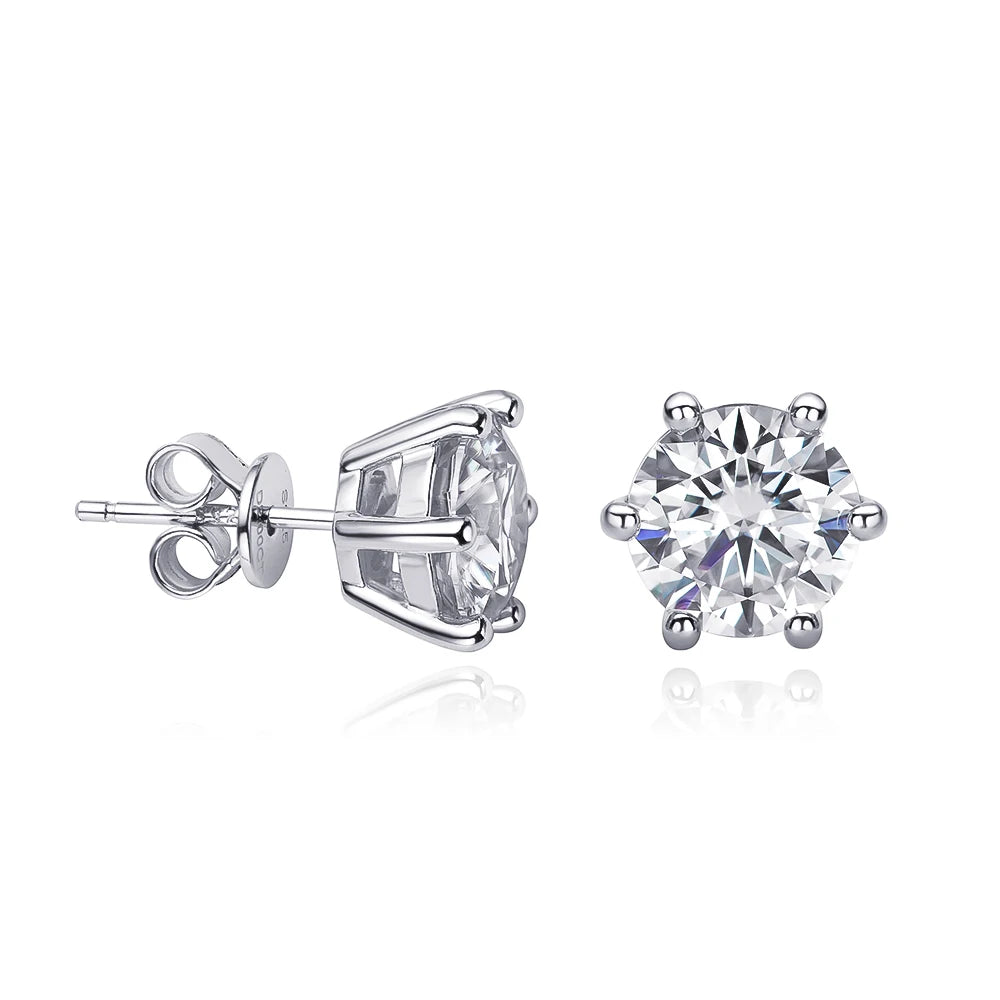 OEVAS Moissanite Stud Earrings D Color 0.5-2 Carat 925 Sterling Silver Gold-losil