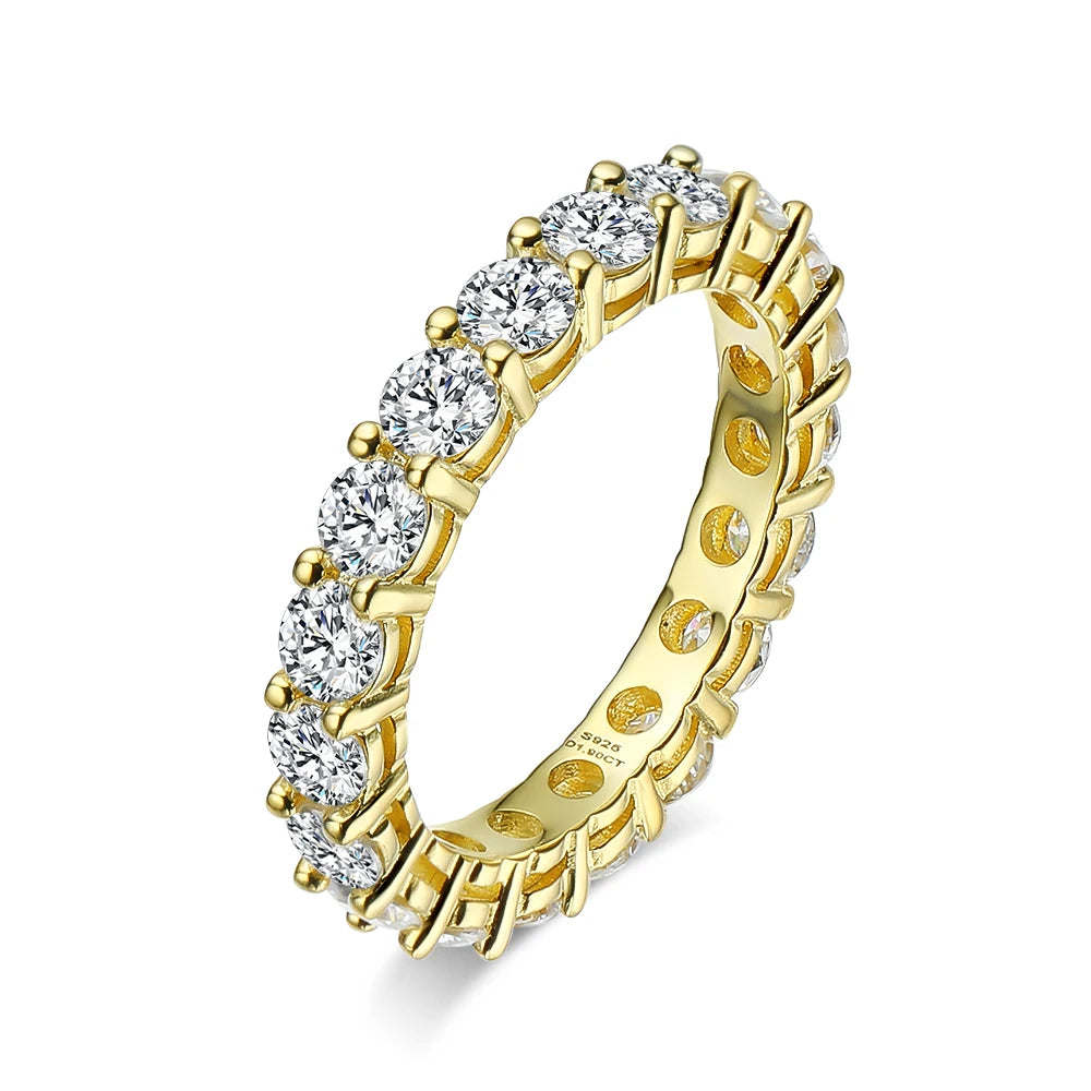 OEVAS 2.2 Carat 3MM Full Moissanite Ring For Women S925 Sterling Silver-losil