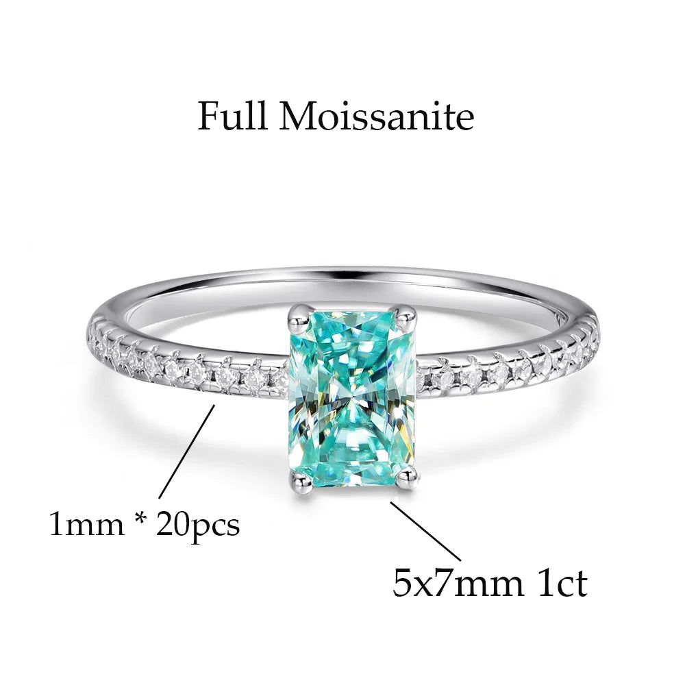 OEVAS 1CT Lab Grown Ruby/Yellow Sapphire/Emerald Ring S925 Sterling Silver with Moissanite-losil