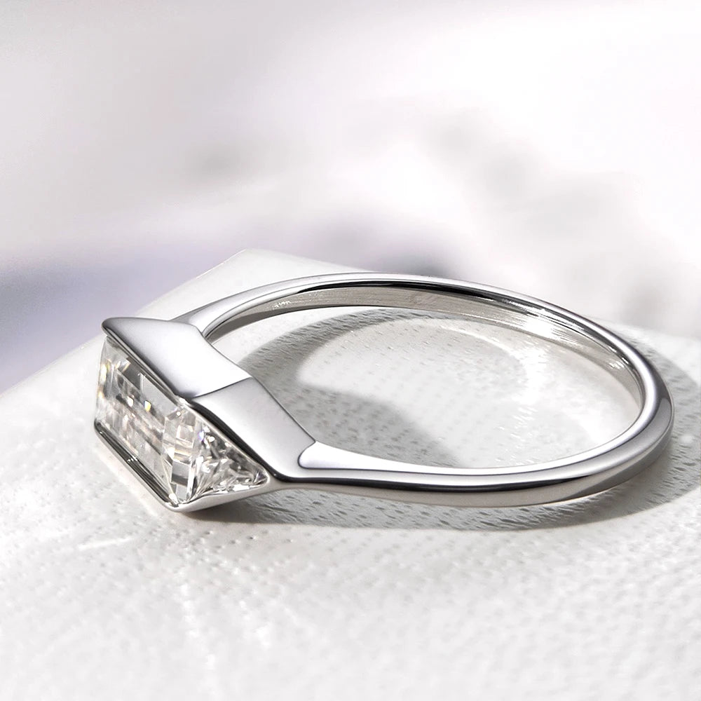 OEVAS Elegant Minimalist Jewelry Full Moissanite Rings for Women S925 Sterling Silver-losil