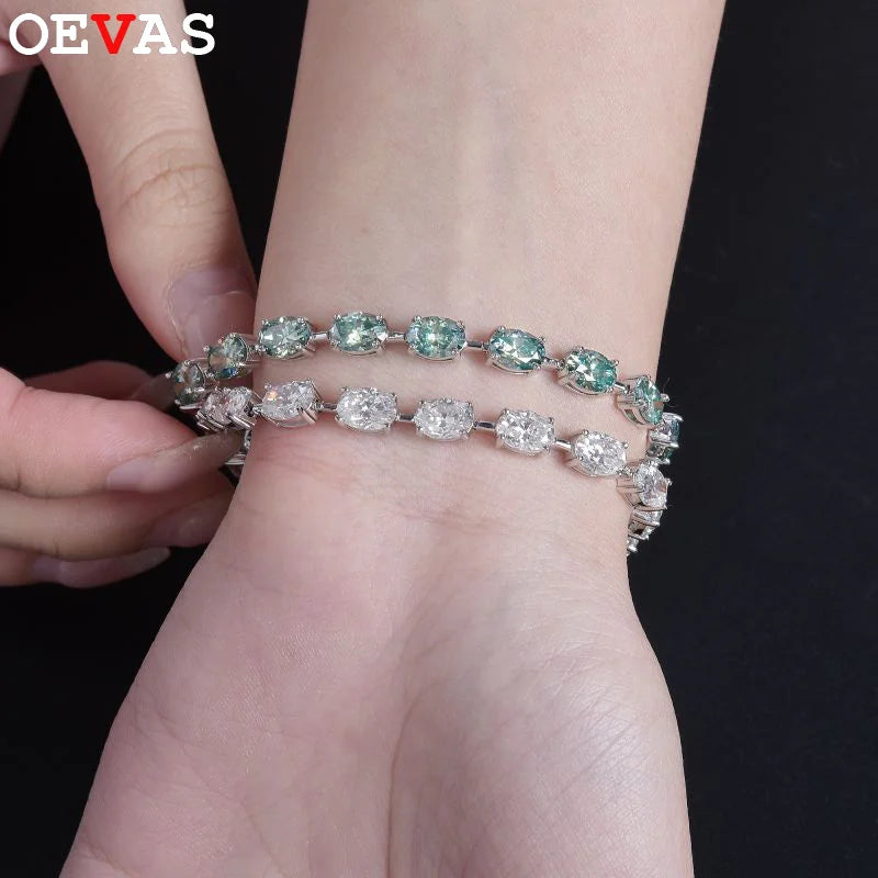 OEVAS 5*7MM 1CT D Color Full White Blue Green Moissanite 100% 925-losil