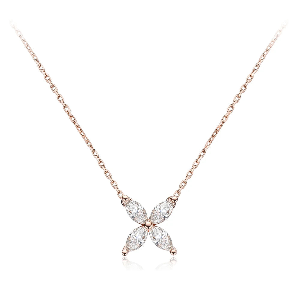 OEVAS 100% 925 Sterling Silver Moissanite Diamond Butterfly Pendant Necklace Earrings For-losil