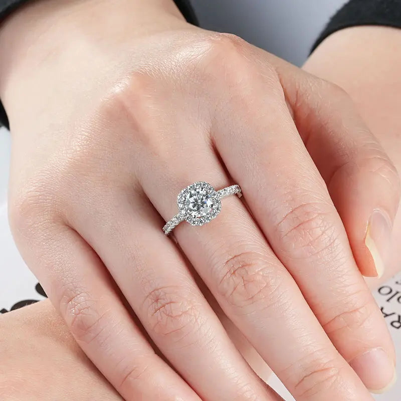 Anziw Classic 2CT 1CT GRA Certified Moissanite Wedding Engagemenr Rings for Women-losil