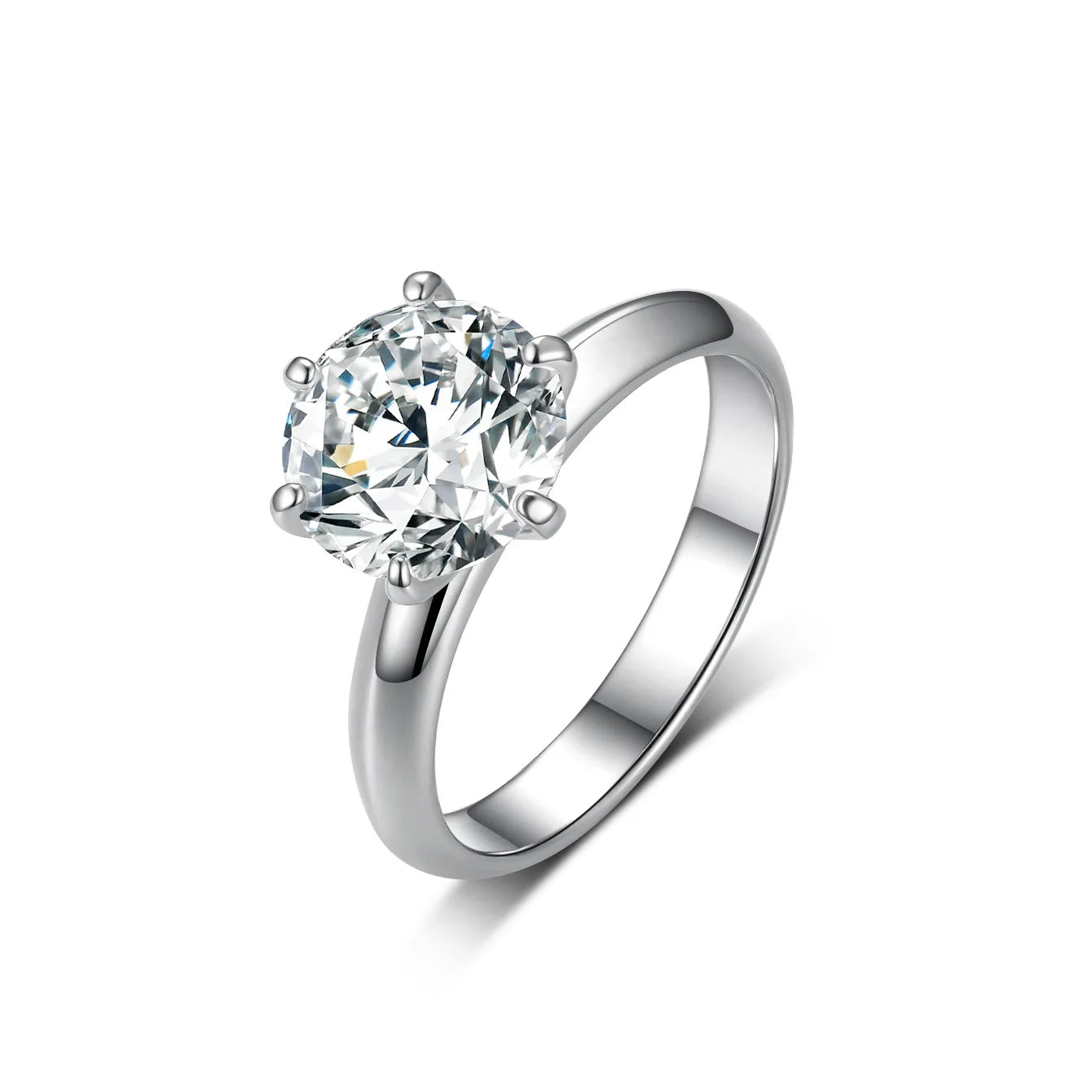 OEVAS 1-5CT D Color Round Moissanite Wedding Rings For Women 100% 925-losil