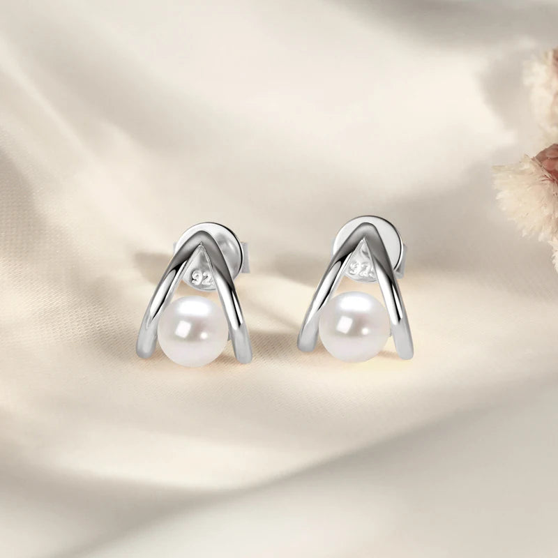 Original 925 Silver 5mm 0.5ct Round D Moissanite Triangle Stud Earrings for-losil