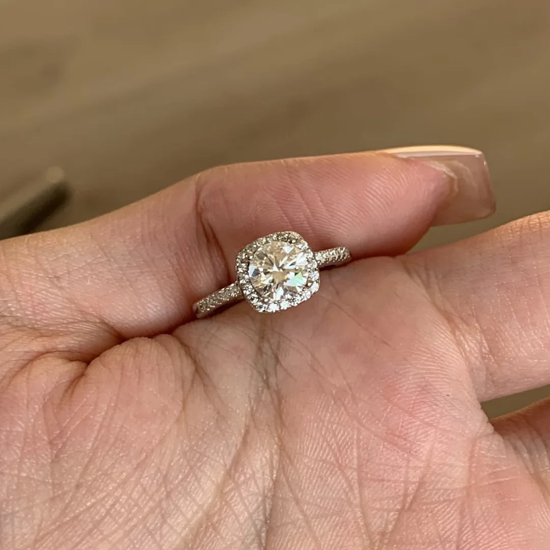 OEVAS 100% 925 Sterling Silver 0.5CT 1CT 2CT Moissanite Ring Diamond Band-losil