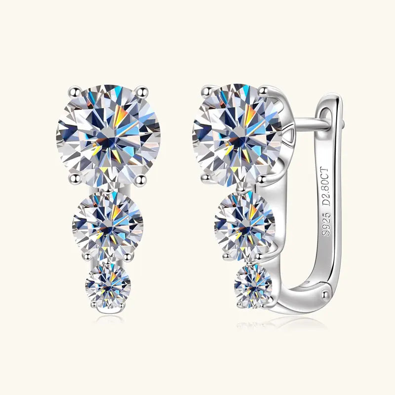 Anziw 5.60cttw. D Moissanite U Shape Hoop Earrings for Women 925 Silver-losil