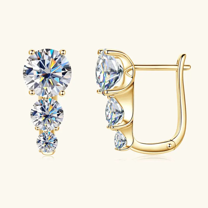 Anziw 5.60cttw. D Moissanite U Shape Hoop Earrings for Women 925 Silver-losil