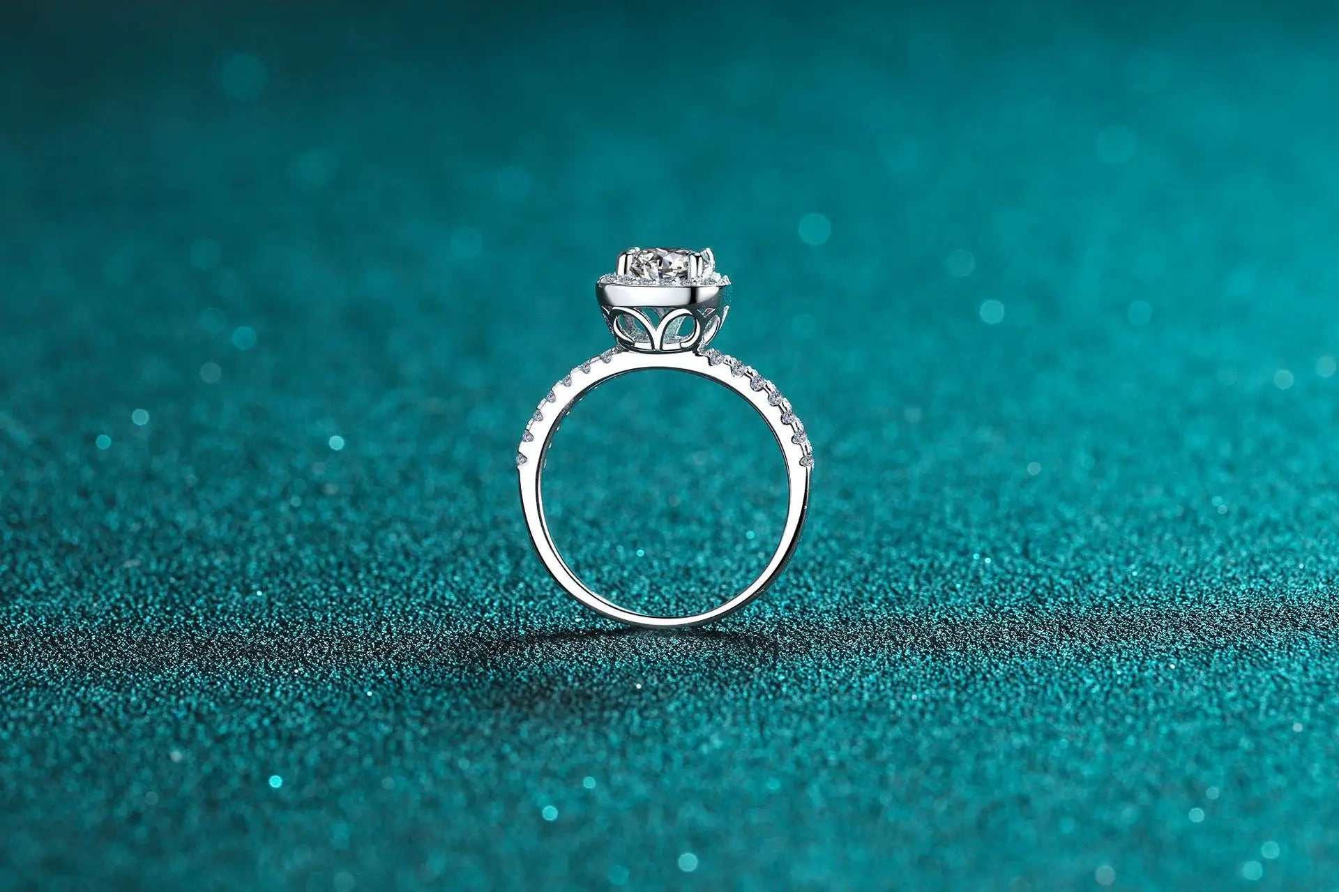 OEVAS 100% 925 Sterling Silver 0.5CT 1CT 2CT Moissanite Ring Diamond Band-losil