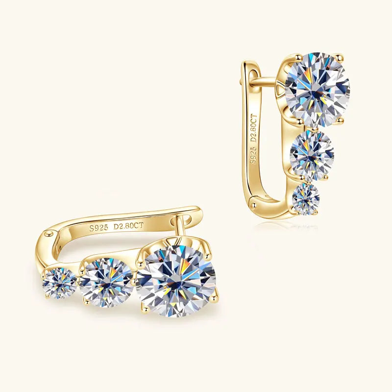 Anziw 5.60cttw. D Moissanite U Shape Hoop Earrings for Women 925 Silver-losil