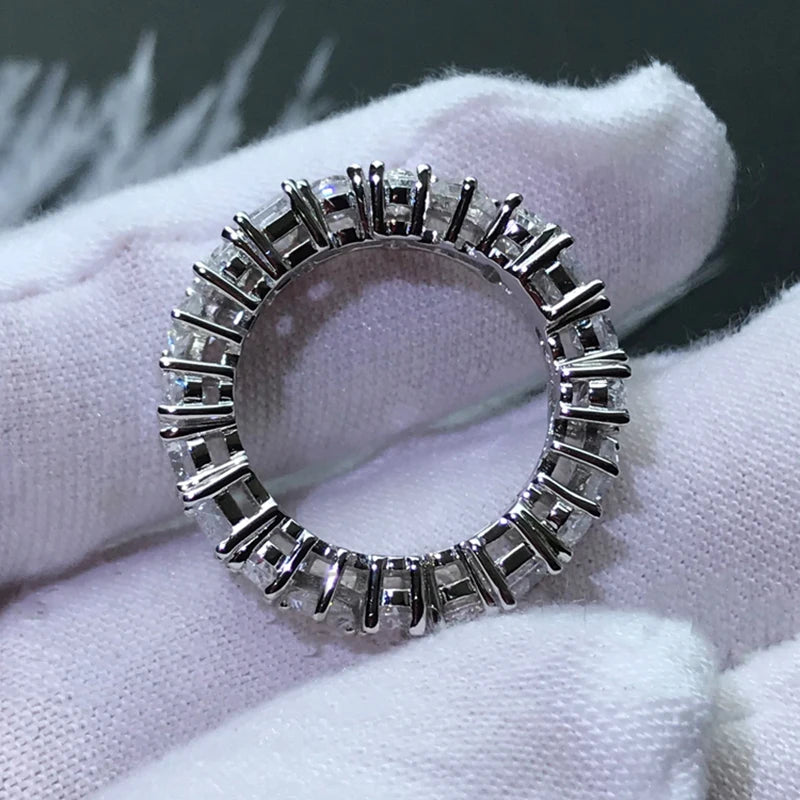 ANZIW Luxury 925 Sterling Silver Band Rings Women Engagement Simulated Diamond Wedding-losil