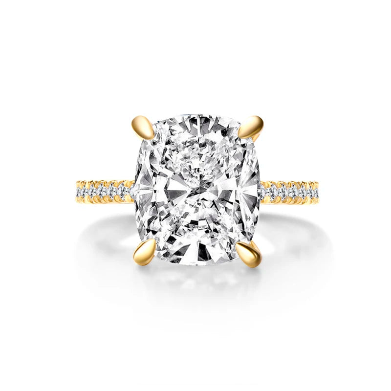 100% 925 Sterling Silver Ring 6 carat Cushion Cut Sona Simulated Diamond-losil
