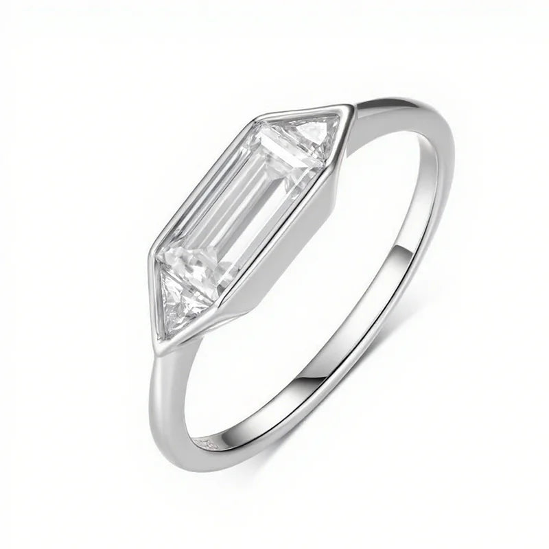 OEVAS Elegant Minimalist Jewelry Full Moissanite Rings for Women S925 Sterling Silver-losil