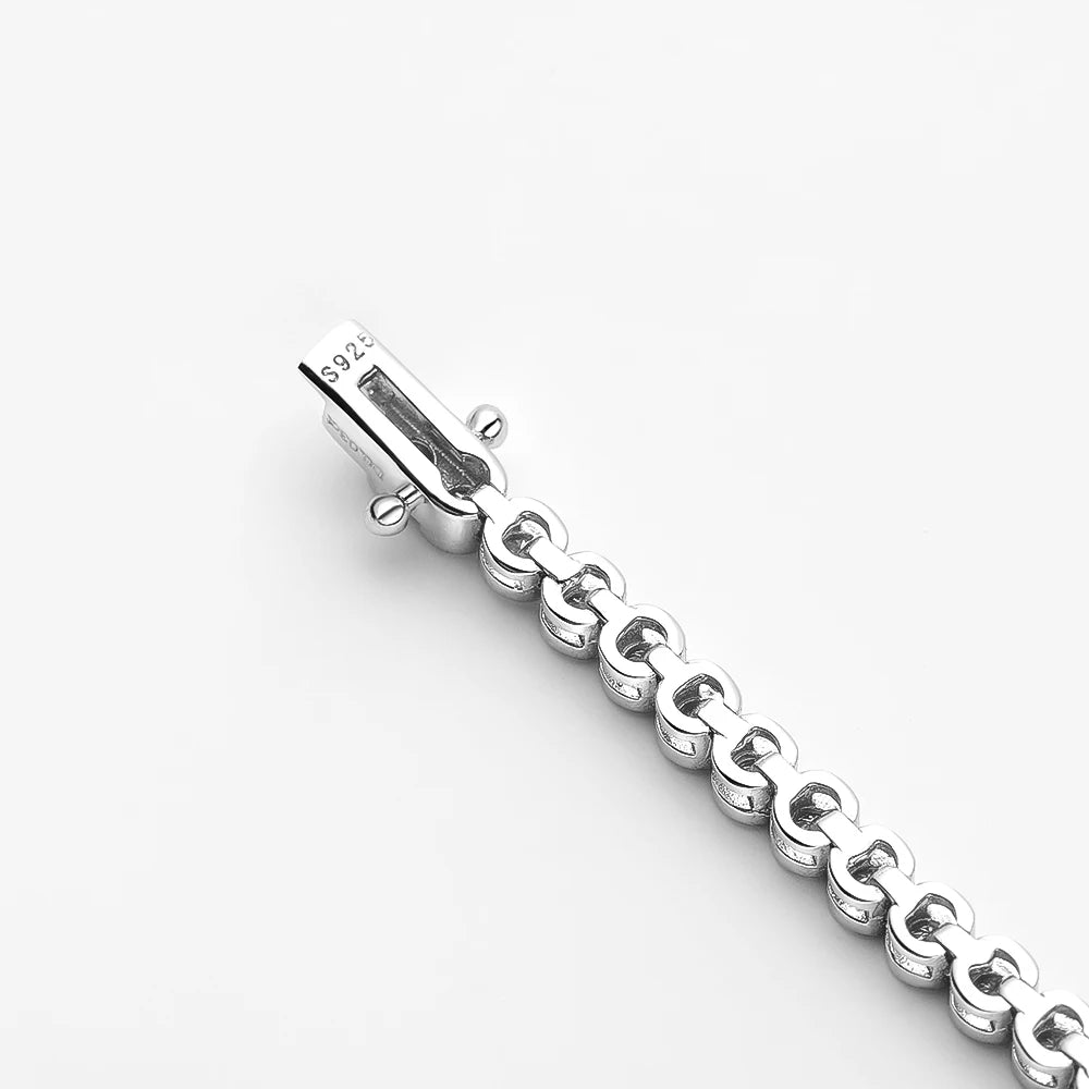 OEVAS 2mm Moissanite Bubble Tennis Bracelet For Women S925 Silver Sparkling Wedding-losil